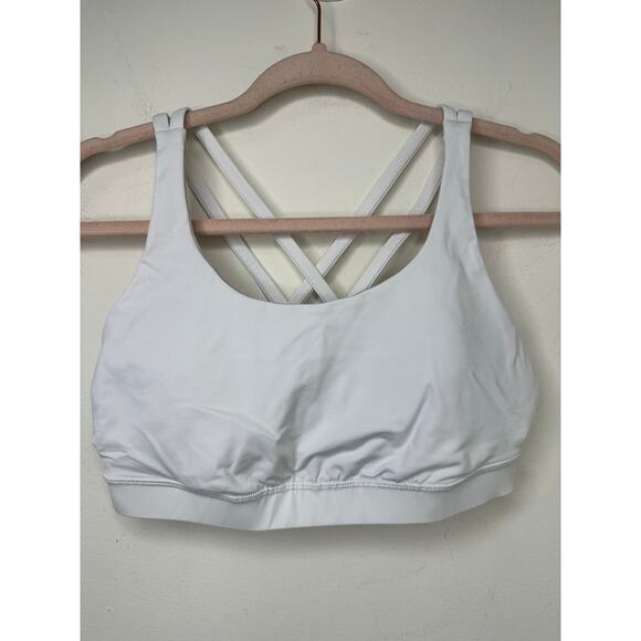 Sz 10 Lululemon Energy Sports Bra White Strappy Athleisure Activewear Yoga Gym - Picture 3 of 5